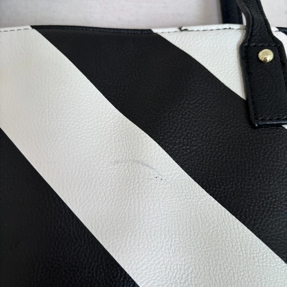 Betsey Johnson All That Jazz striped Faux Leather Tote